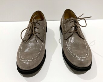 Hush Puppies Oxfords - Metallic Leather - Women's Size 9 - Vintage