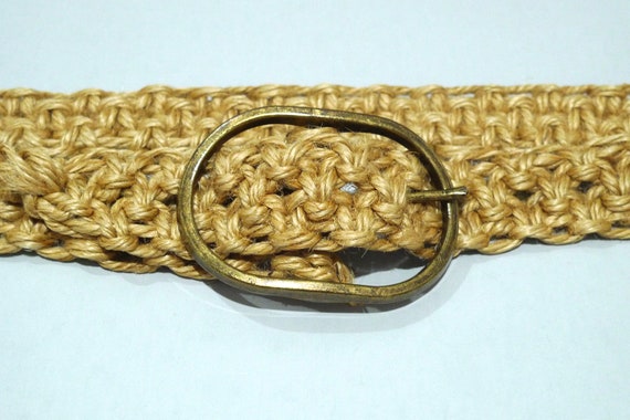 Macrame Belt (1970s VTG Handmade) Vintage Natural… - image 2