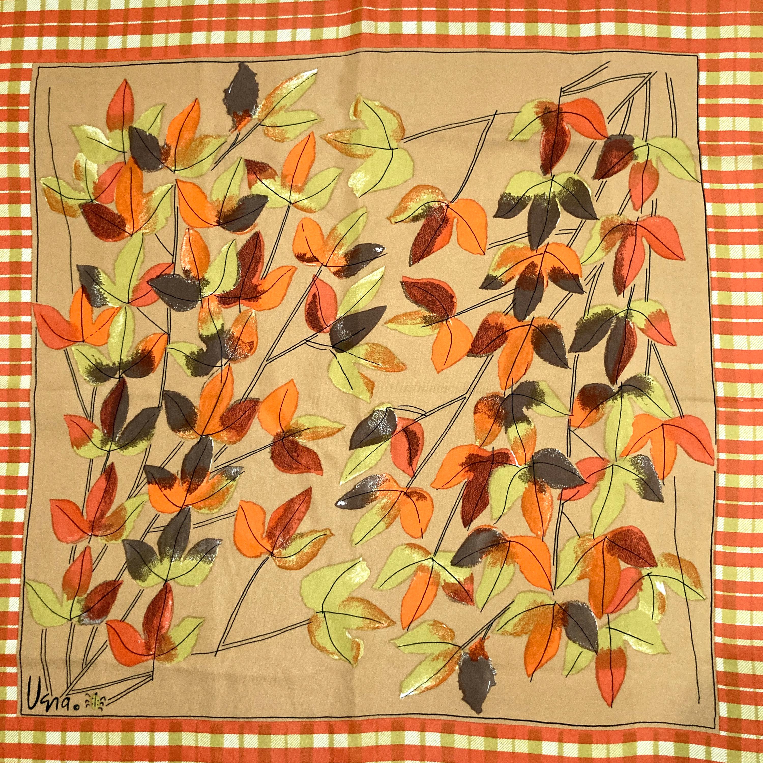Vera Scarf - Autumn Leaves - Vintage 1960s Vera Neumann Ladybug
