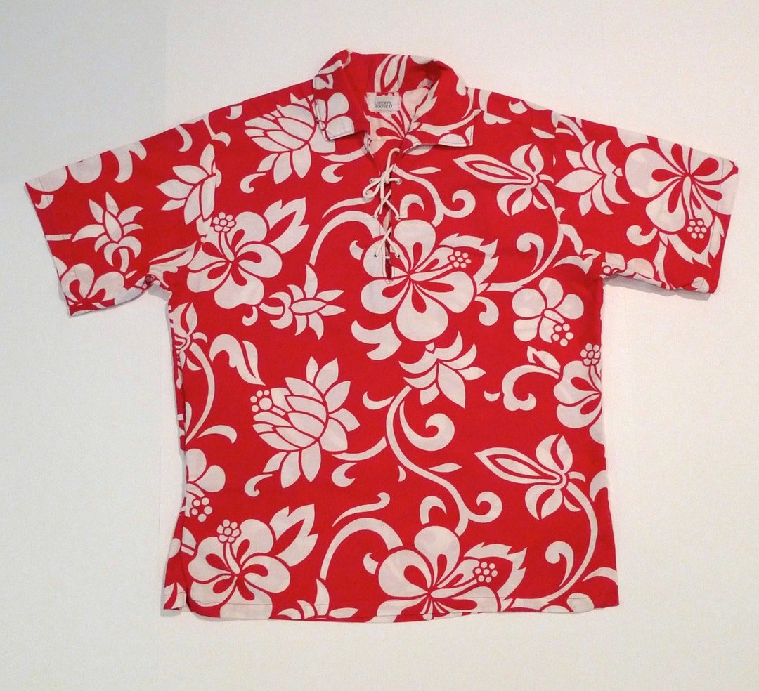 【vintage】60s LIBERTY HOUSE アロハシャツ Liberty House Hawaiian Shirt - Pullover Lace up Front 60s