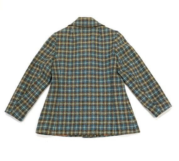 Pendleton Plaid Jacket 1960's Vintage Blue & Brow… - image 2