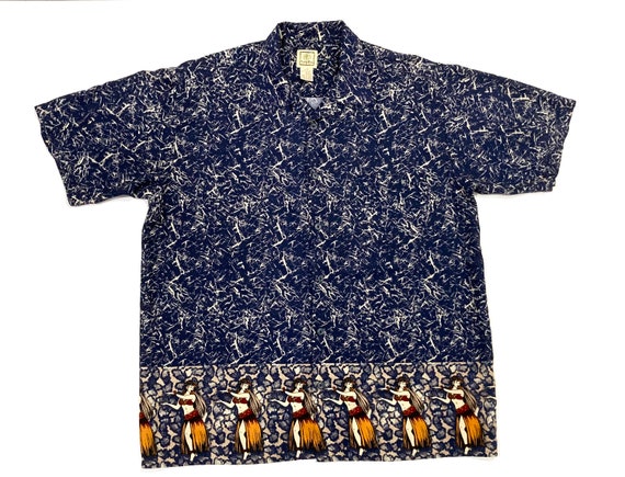 Hula Girl Hawaiian Shirt 1990's Vintage Morro Bay… - image 1