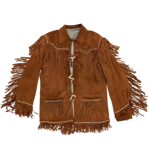 Fringed Suede Jacket Vintage 1960s Brown Leather Chamarra