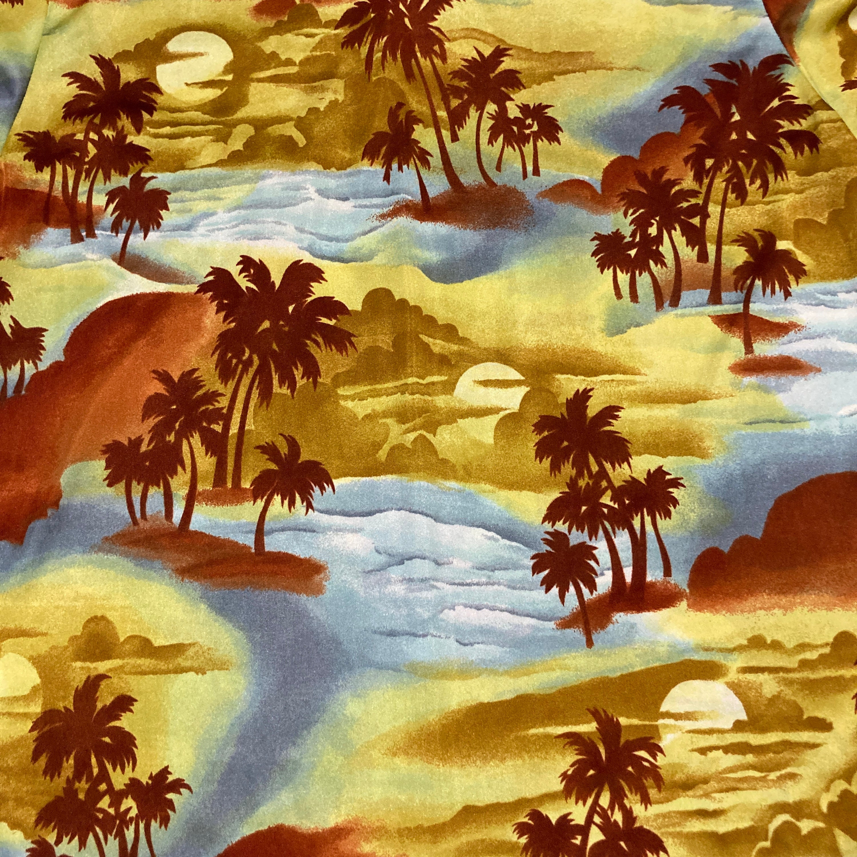 Liberty House Hawaiian Shirt With Long Sleeves - 1970's Polyester, Men ...