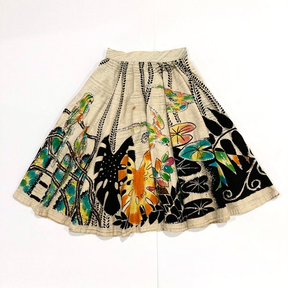 Mexican Full Skirt - Rainforest, Parrots & Monste… - image 2