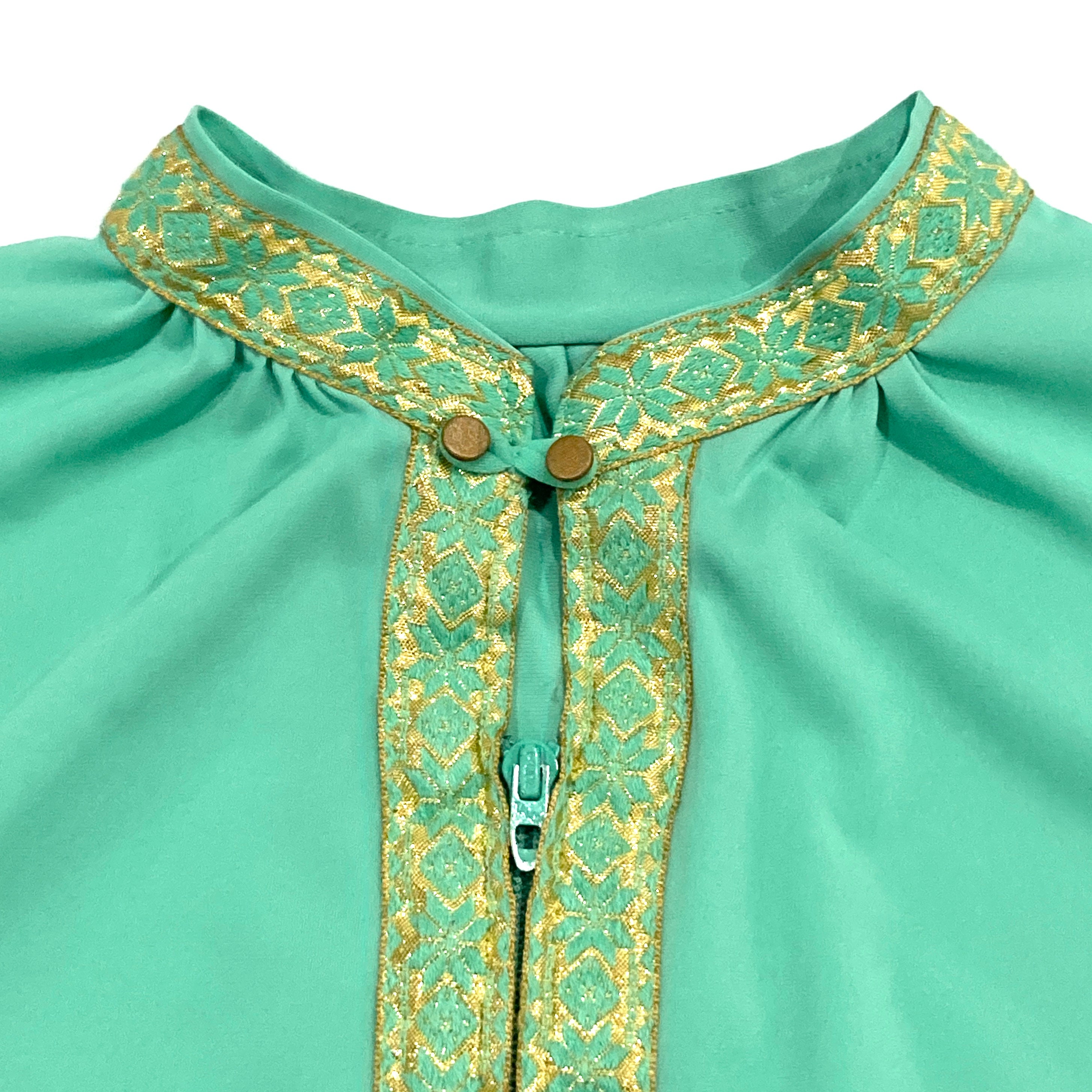 Golden Ribbion Robe Nightgown and Robe Matching Set by Lorraine 1960s Vintage Aqua Green ...