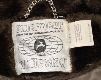 70年代　White stag Vintage ファーコート ダブルブレスト Brown Faux Fur Jacket by White Stag Outerwear - Vintage 1960's