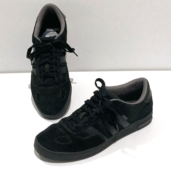 Adidas Ciero Black Sneakers - Mens Size 9 - Vintage 2000's - Suede Leather with Stripes & Gray Sole Logo - Skateboard, Skater Skate Shoe