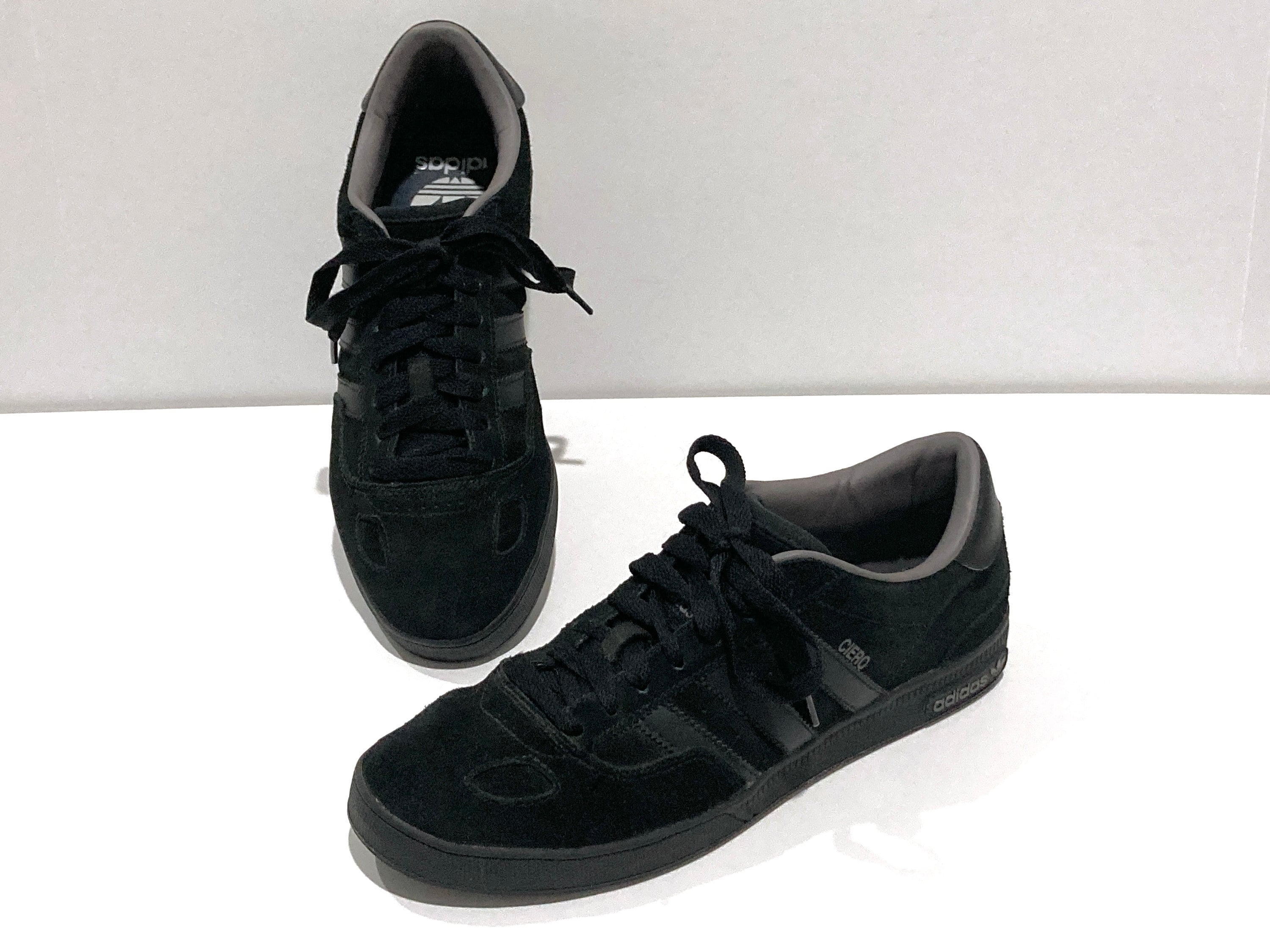 Adidas Ciero Black Sneakers Mens Size 9 Vintage 2000 s Suede Leather With Stripes Gray Sole Logo Skateboard Skater Skate Shoe Etsy