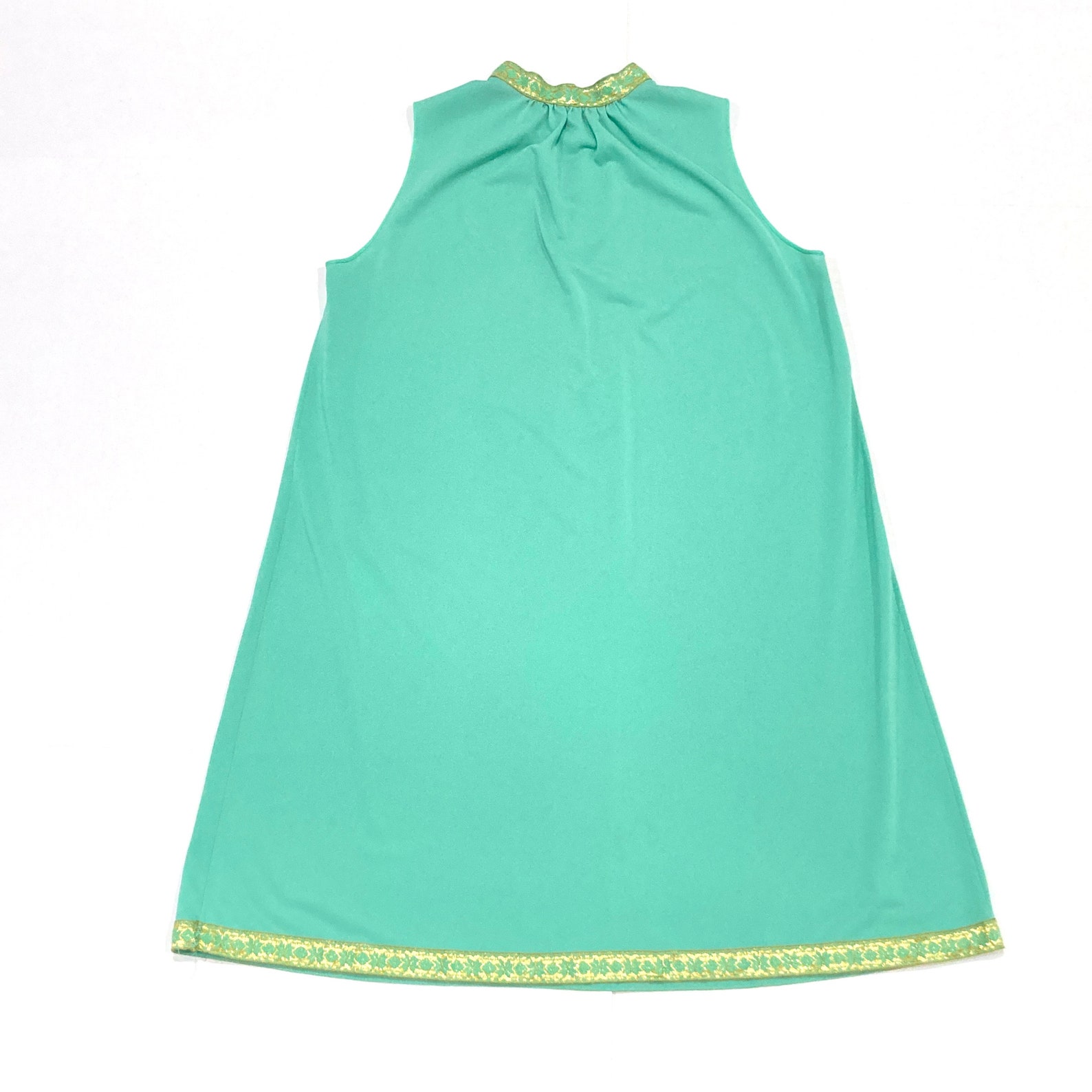 Golden Ribbion Robe Nightgown and Robe Matching Set by Lorraine 1960s Vintage Aqua Green ...