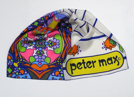 Peter Max Scarf 1960s 1970s Vintage Mod Psychedel… - image 2