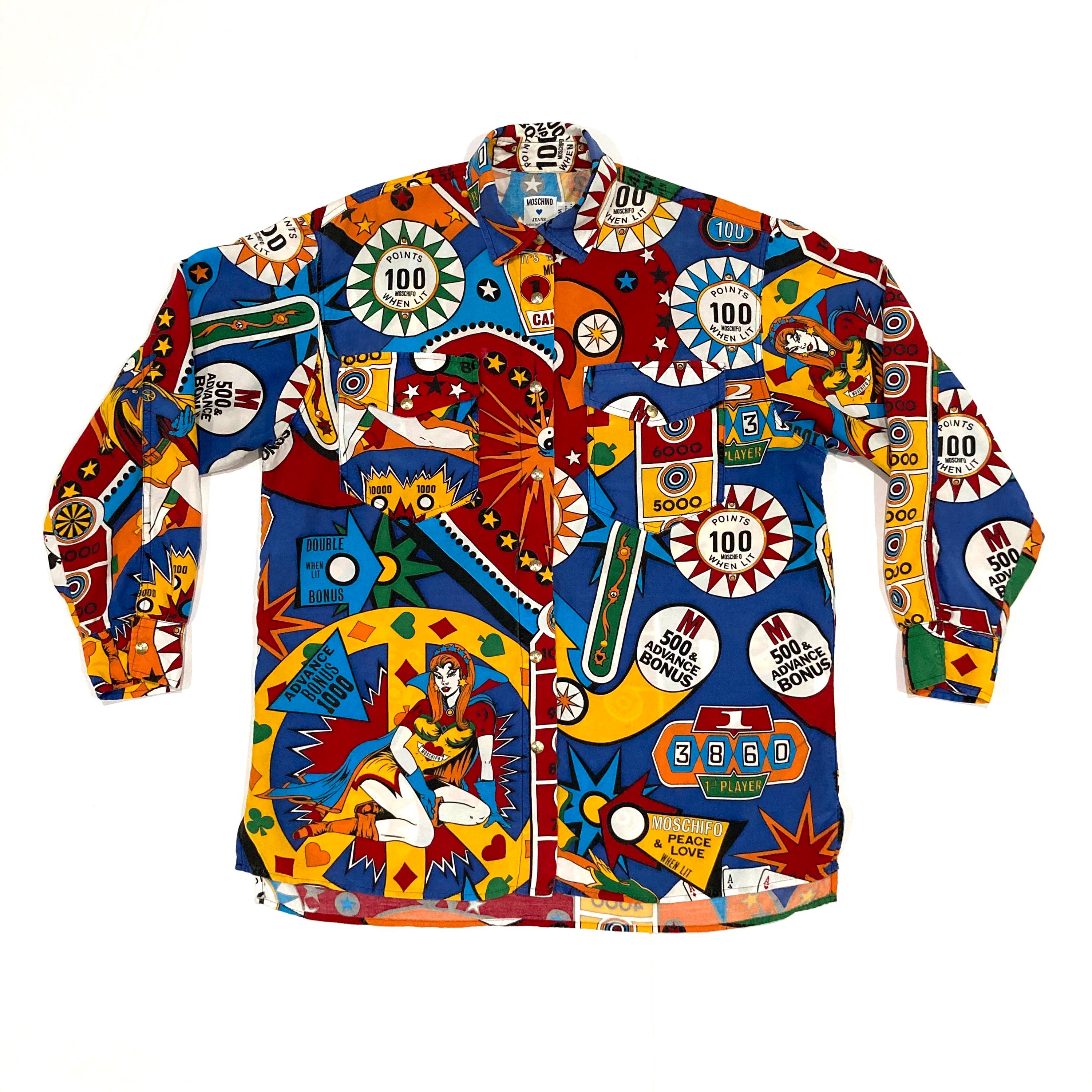 Moschino Pinball Shirt - Love and Peace - Vintage 1990's Italian