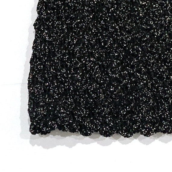 Black Metallic Tunic Vest 1970s Vintage Wrap Fron… - image 5