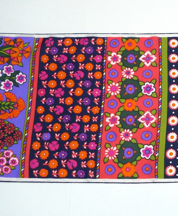 Lanvin Paris Scarf Vintage Mod Flowers Long Scarf… - image 8