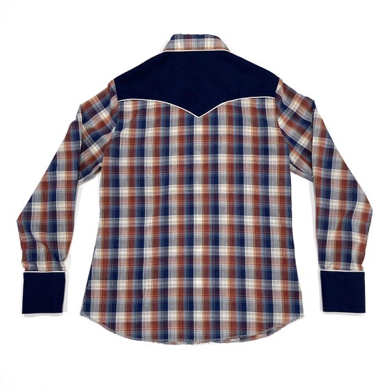 H Bar C Pearl Snap Plaid Shirt 1970s - Vintage California