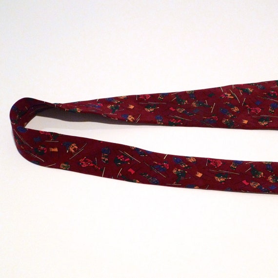 Ted Lapidus Tie 1980s Vintage Snow Skiing Silk Necktie Skier Winter Sports Neckwear Downhill Racing with Flags VTG Retro