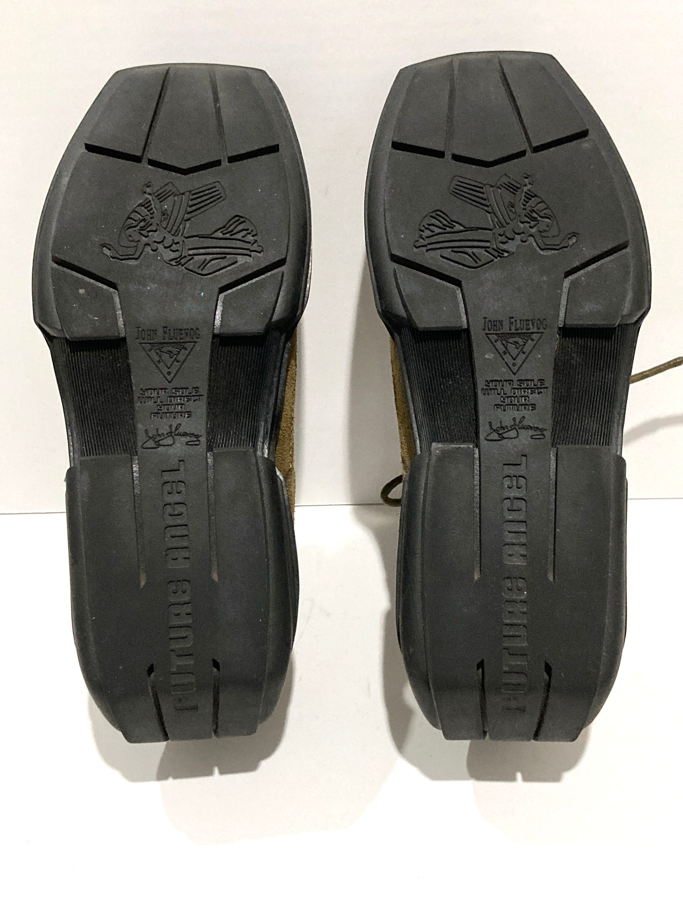 John Fluevog Black Leather Square-Toe Lace-Up Boots FUTURE ANGEL No. 30 - Black | Buckled Angel boot | Fluevog Shoes main image 3