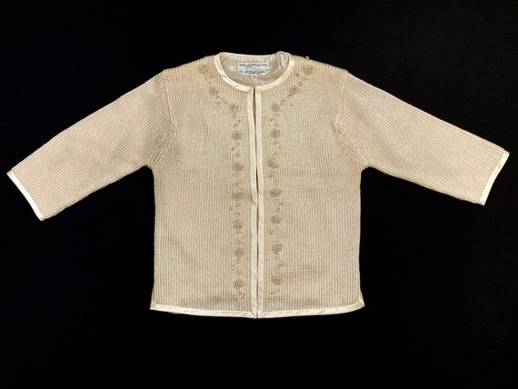 Beaded Cardigan Sweater - Hong Kong Fashion, Vint… - image 2