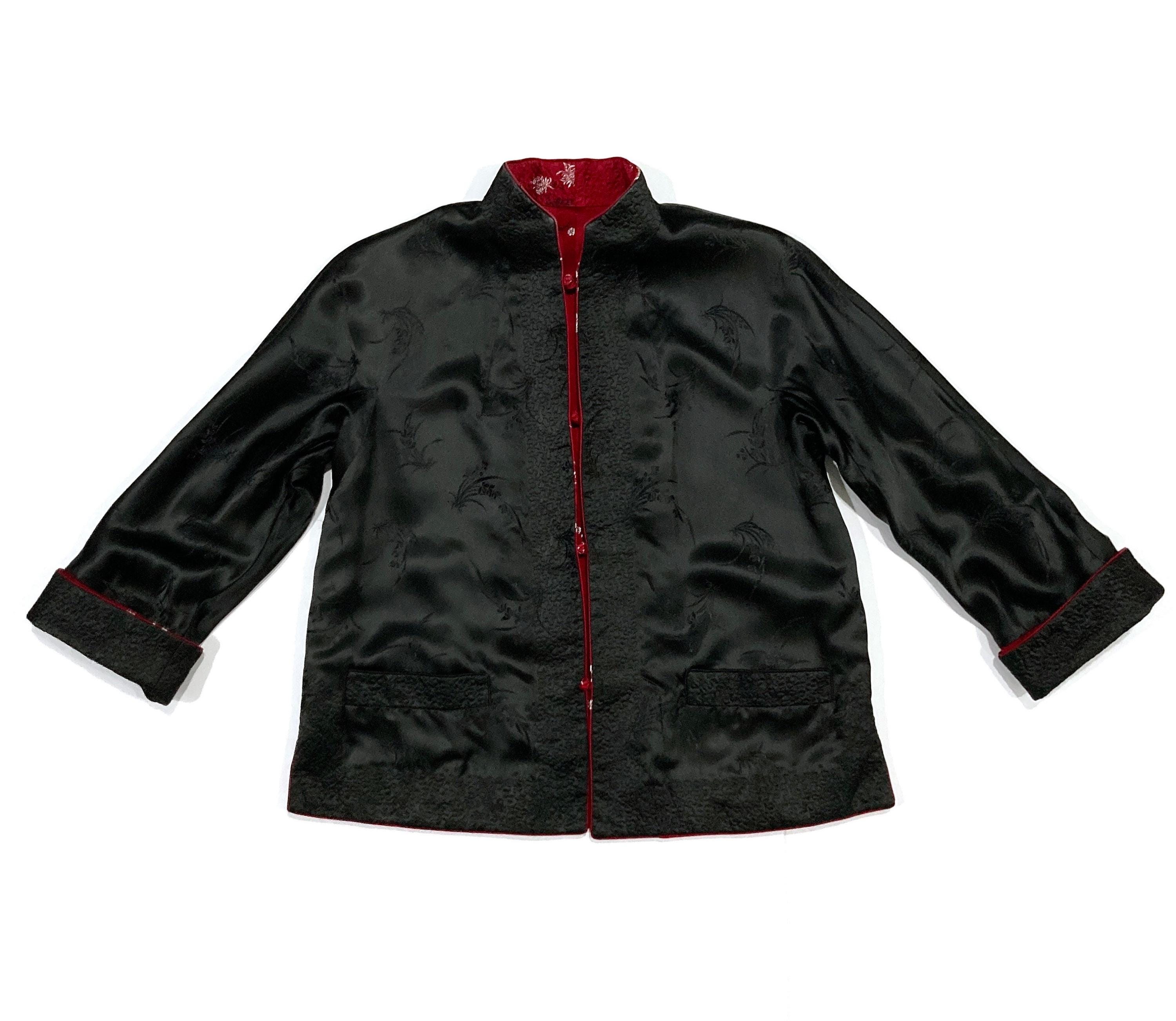 ジャケット・アウター Y's BANG ON! REVERSIBLE CHINA-JACKET Chinese Jacket Reversible - Red or Black Floral Tapestry - Vintage