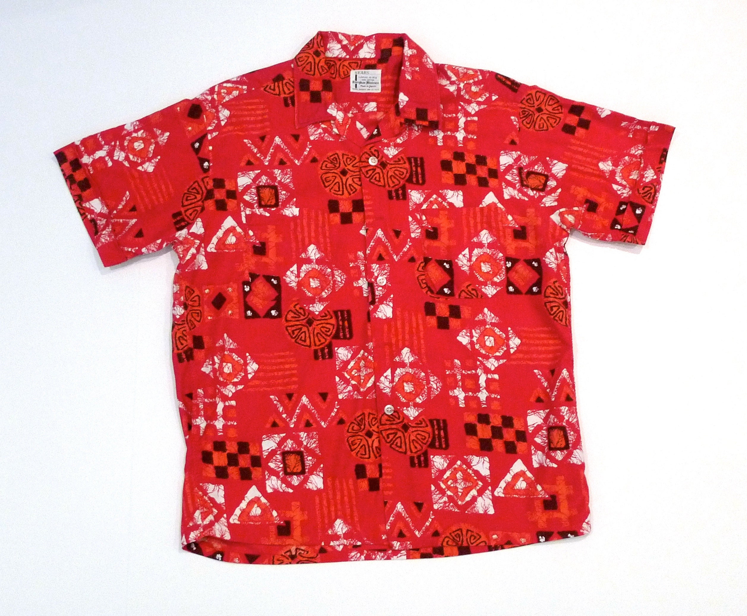 Sears Hawaiian Shirt - Made in Japan 1950s Everglaze Minicare