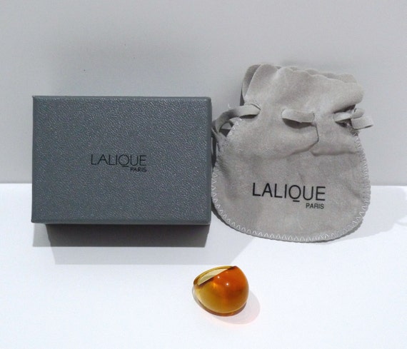 Buy Lalique Crystal Ring 1990s Vintage Cabochon Signed Mod Dome