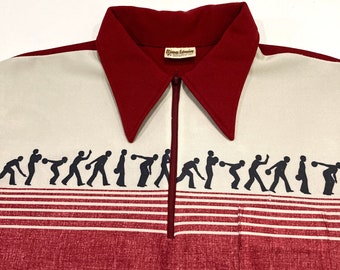 King Louie Creation Bowling Shirt / Polo - Vintage 1970s Mens L