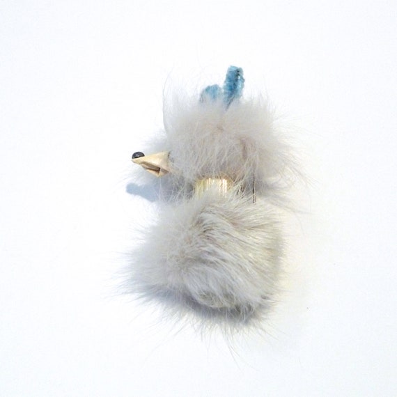 Poodle Pin 1950s - Real Fur Vintage Fluffy White … - image 3