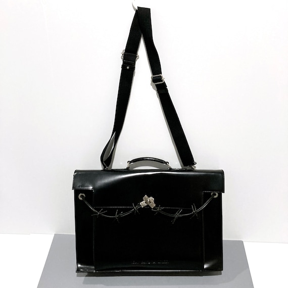 Jean Paul Gaultier Leather Briefcase Computer Bag Vintage 2000's