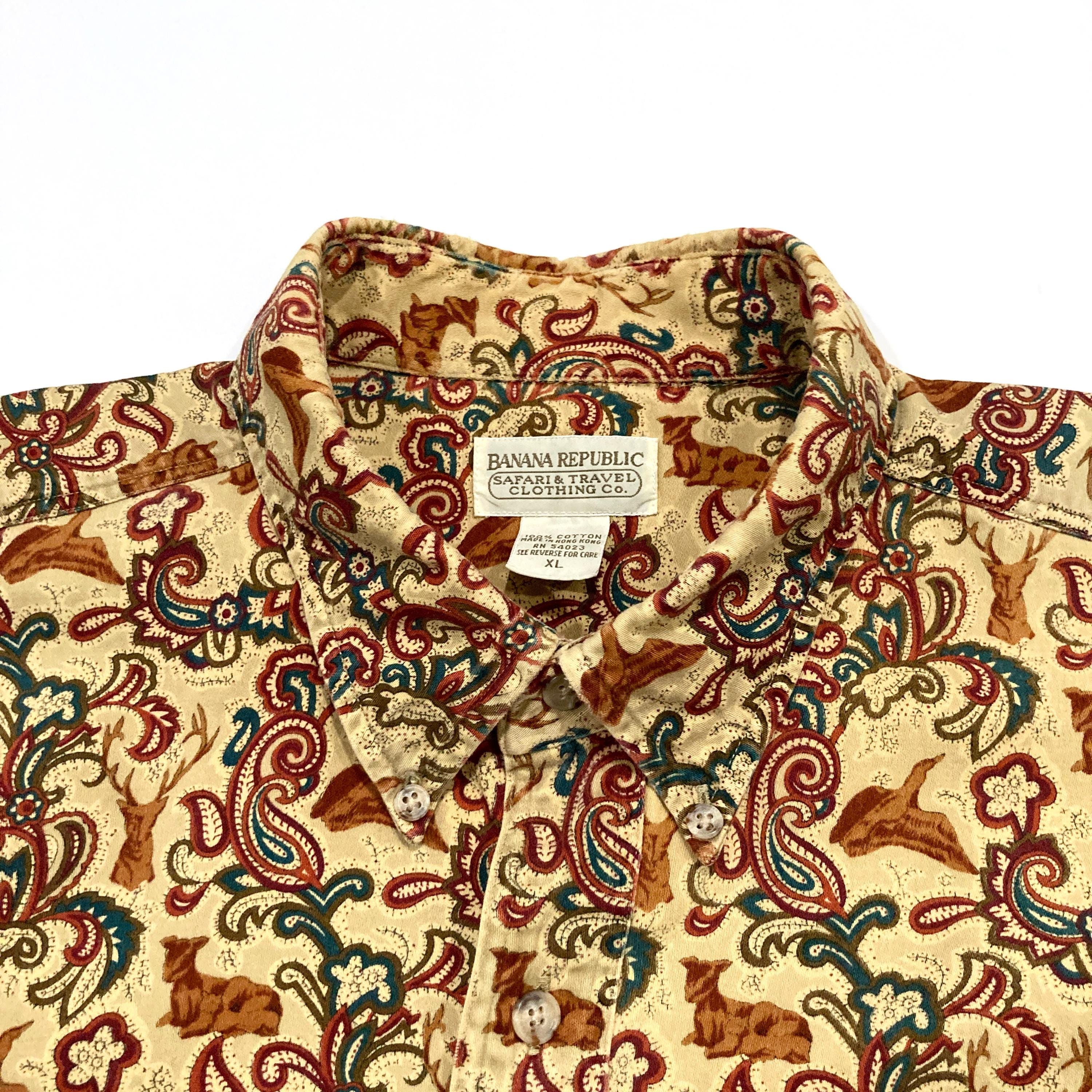 Banana Republic Safari and Travel Co Paisley Shirt 1980s