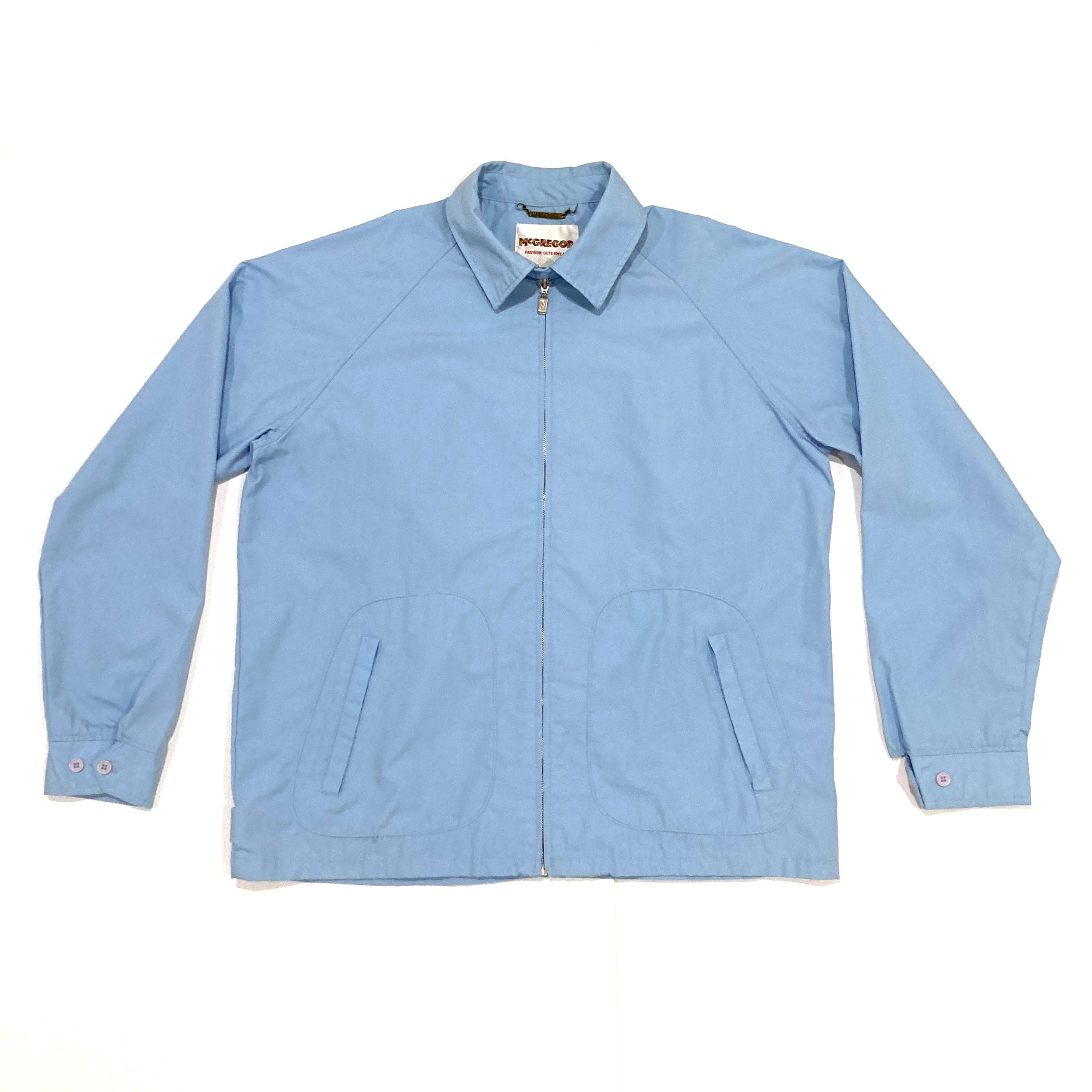 Mens Mcgregor Jacket - Size Tall XXL, Vintage 70's Light Blue, Zip