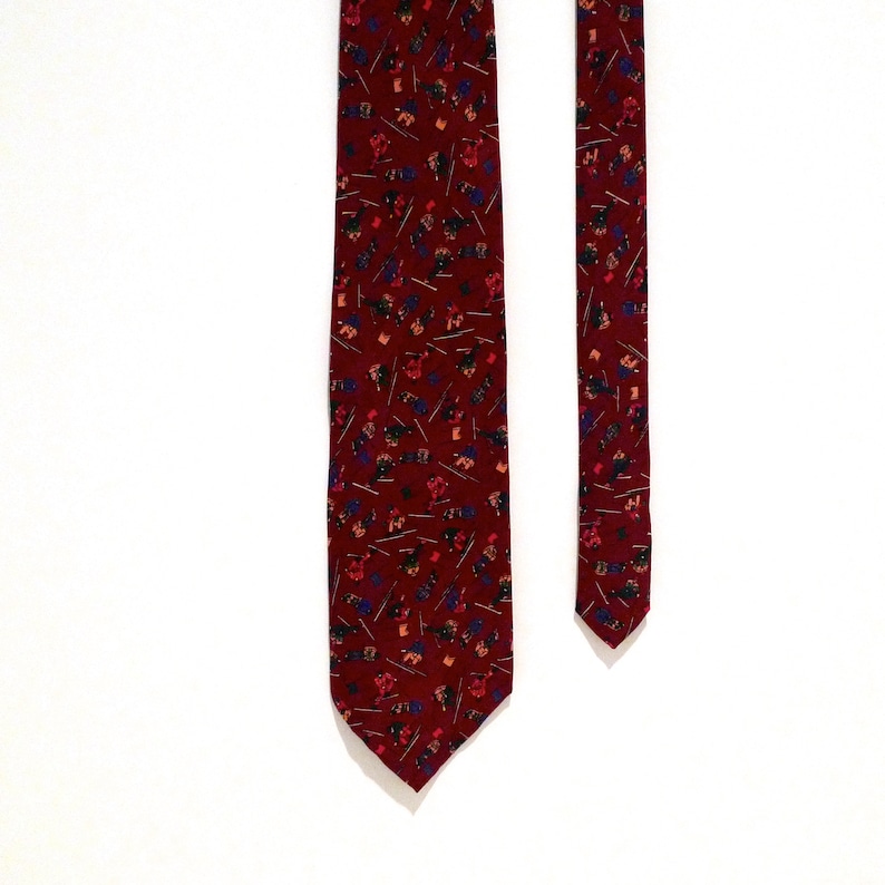 Ted Lapidus Tie 1980s Vintage Snow Skiing Silk Necktie Skier Winter Sports Neckwear Downhill Racing with Flags VTG Retro