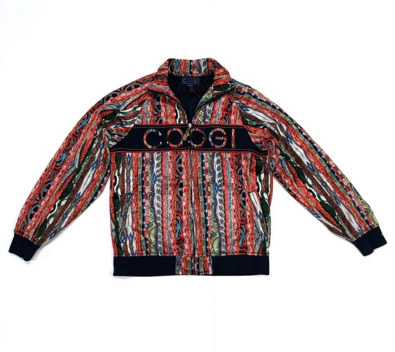 Coogi Track Jacket Vintage Patchwork Logo and Embroidery