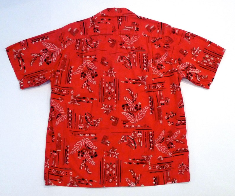 Hoaloha Hawaiian Shirt 1950s Vintage Mens Tropical Print Aloha - Etsy