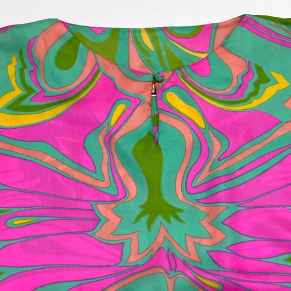 Psychedelic Cropped Silk Blouse by Eddy George Vi… - image 7