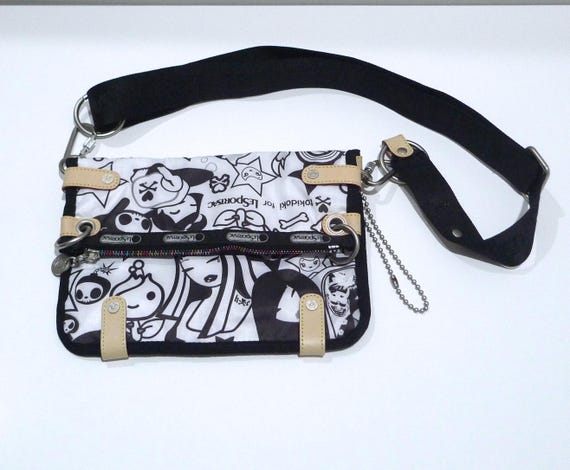Tokidoki X Lesportsac White and Black Tutti Crossbody Small