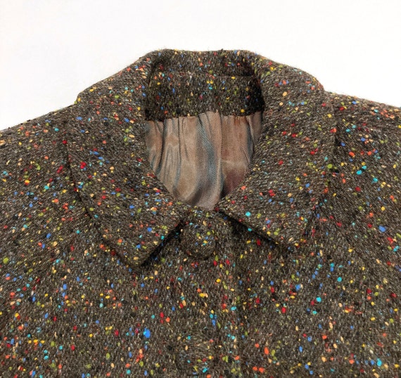 Tweed Jacket - Brown with Multicolor Confetti Woo… - image 5