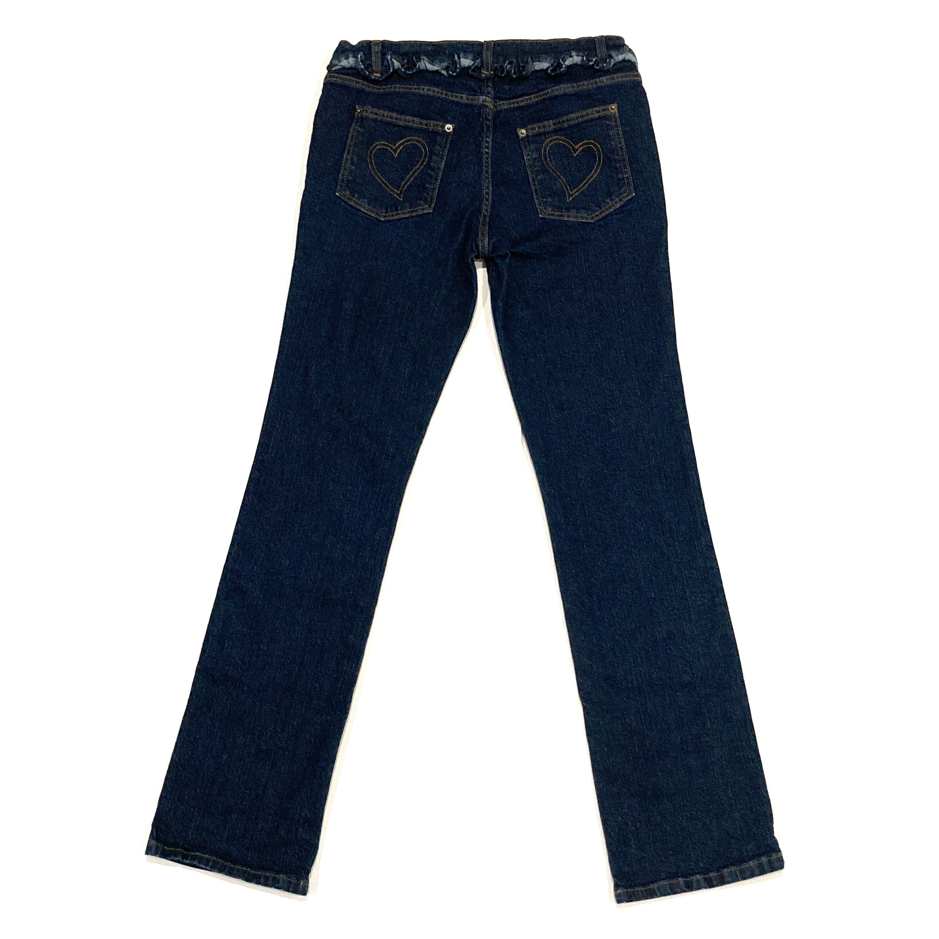 Luella Dark Denim Jeans With Hearts Pocket and Ruffles for Target
