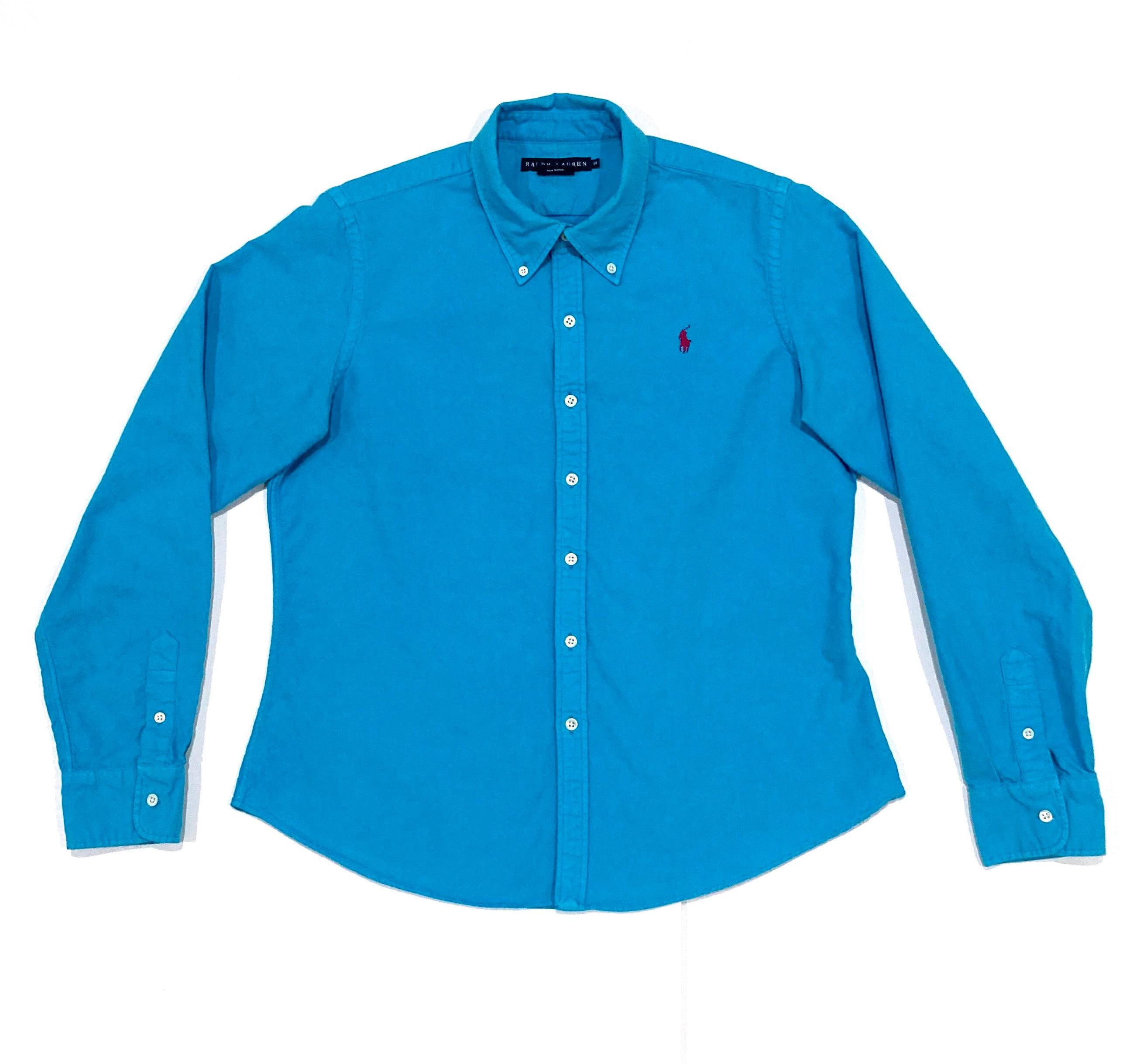 Cyan様 Ralph Lauren Ralph Lauren Shirt - Women's - Turquoise Blue - Vintage 1990's