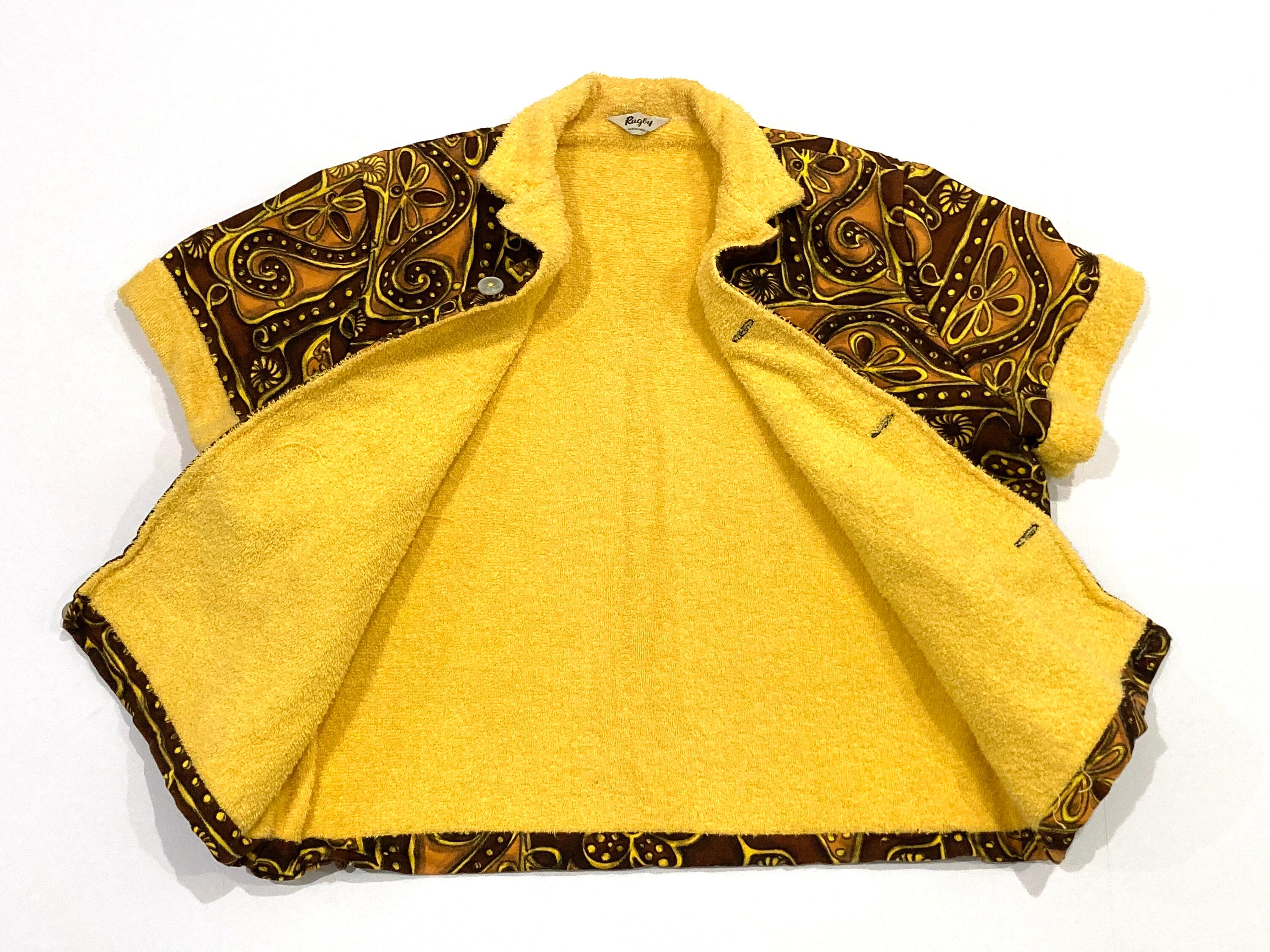 Hawaiian Cabana Jacket - Terry Cloth Lining 1950's Vintage