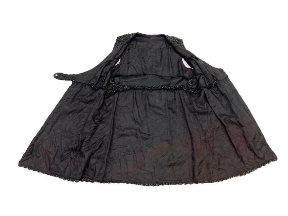 Black Metallic Tunic Vest 1970s Vintage Wrap Fron… - image 3