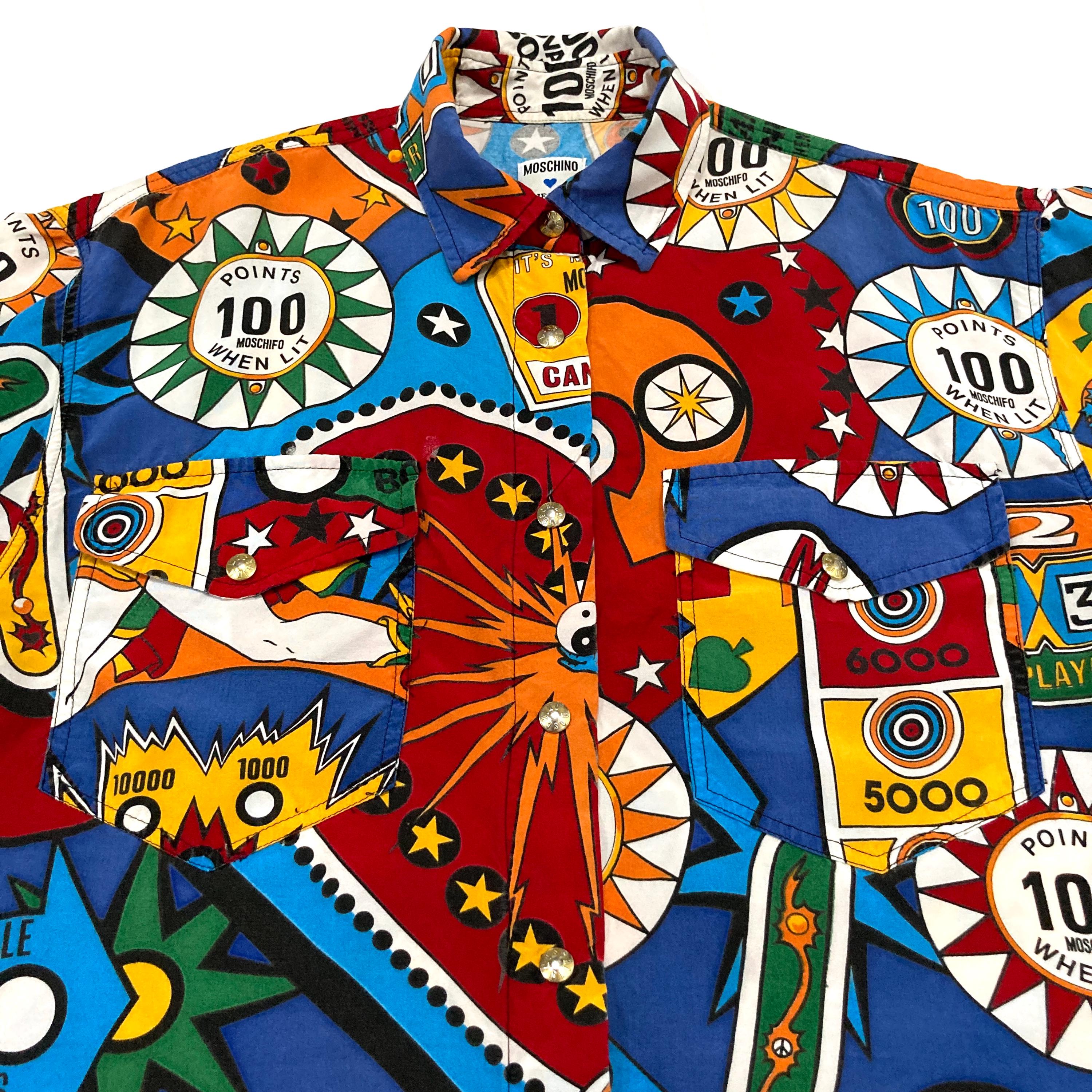 Moschino Pinball Shirt - Love and Peace - Vintage 1990's Italian