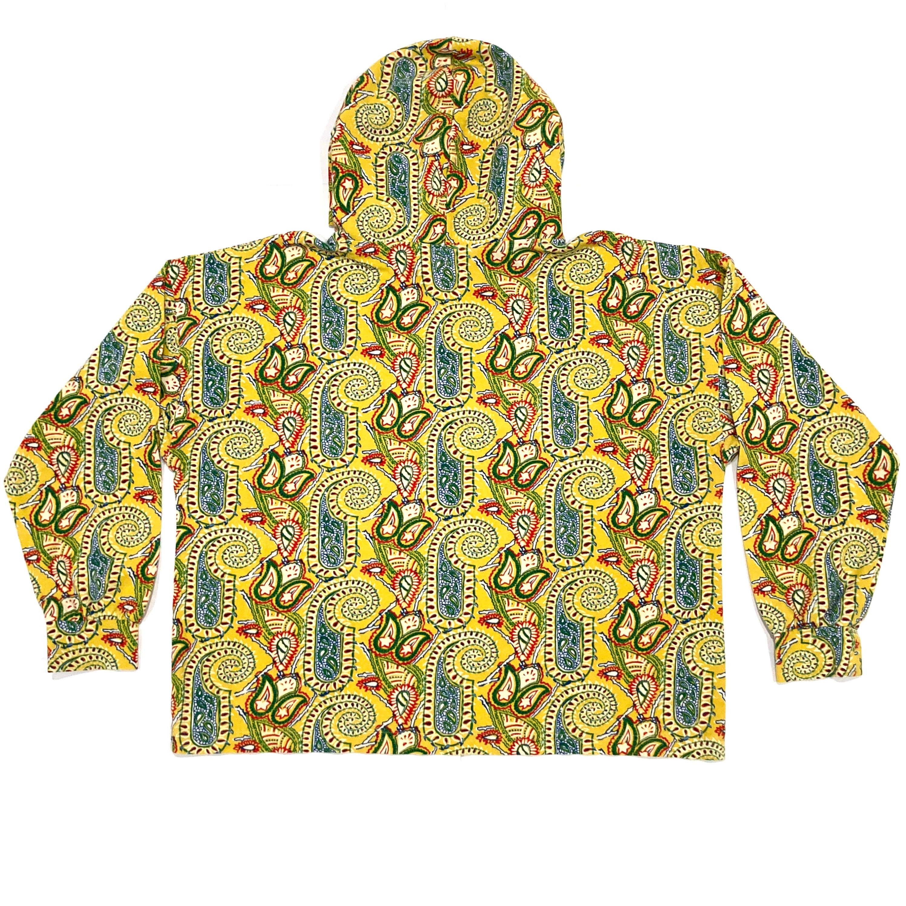 Paisley Print Hoodie - Vintage 1990s Pullover Knit Top - Men's