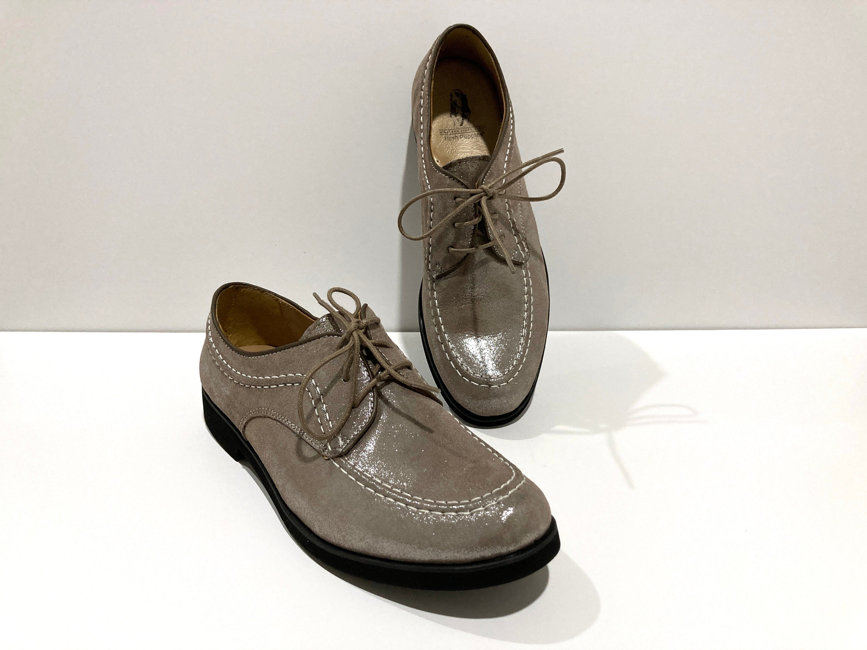 Hush puppies silver shoes sale