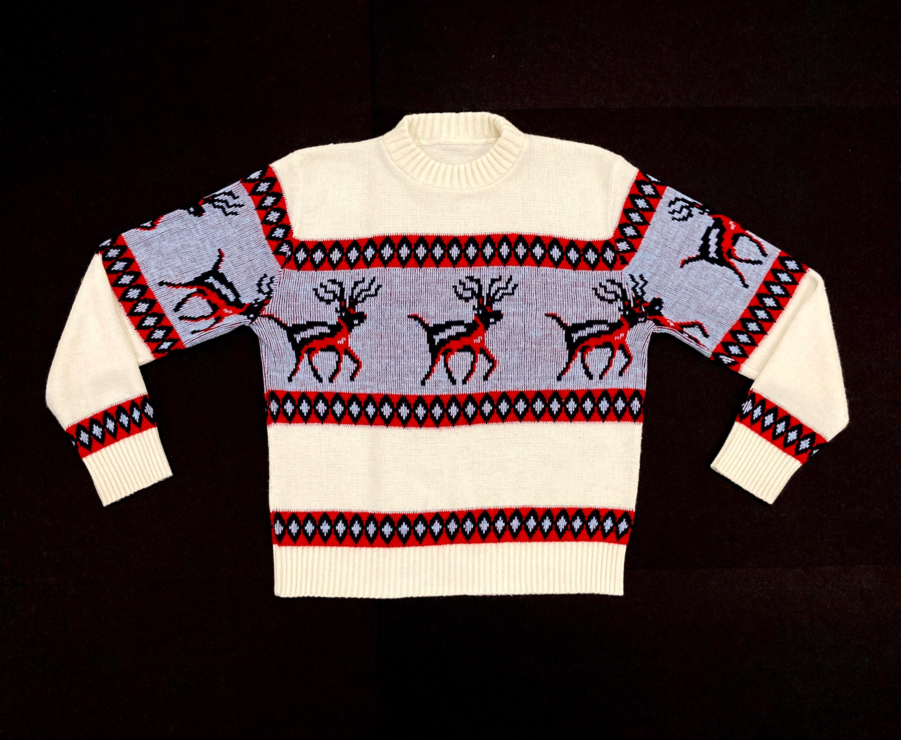 ニット/セーター france vintage reindeer knit. 70s Reindeer Sweater - Etsy
