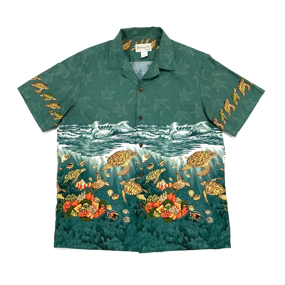 Green Sea Turtles Hawaiian Shirt by Bishop Street 