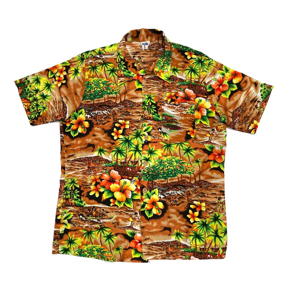 Men's Vintage Hawaiian Shirt L/XL
