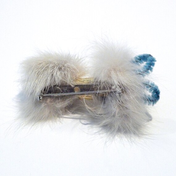 Poodle Pin 1950s - Real Fur Vintage Fluffy White … - image 4