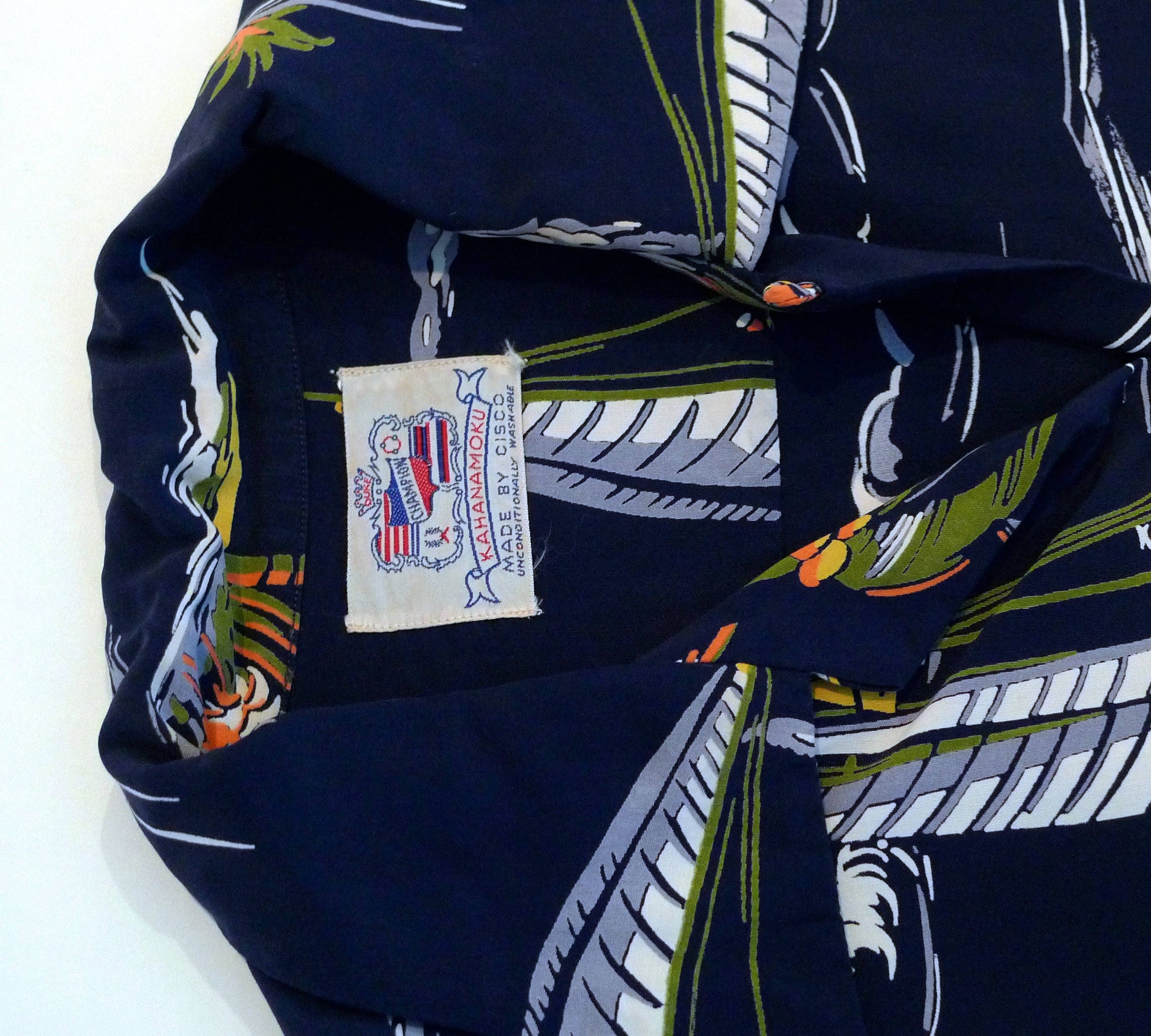 トップス Vintage Duke Kahanamoku Hawaiian Shirt Vintage DUKE Kahanamoku Mens Hawaiian Floral AOP Short