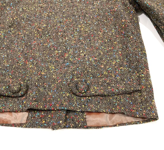 Tweed Jacket - Brown with Multicolor Confetti Woo… - image 7