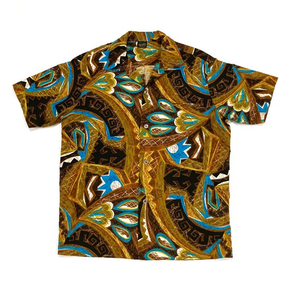 Hawaiian Holiday Sports Wear Shirt - Vintage 1960s Mod Tropical 